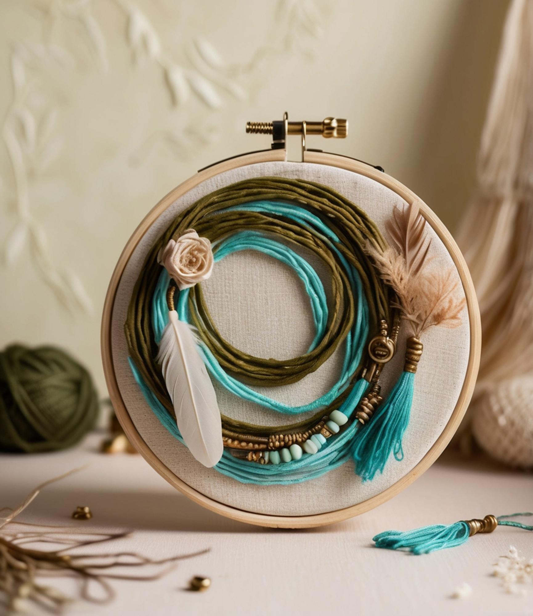 Workspace with threads and hoops