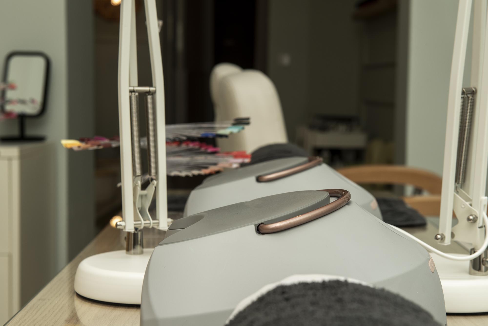 Interior of embroidery atelier with stitching tools